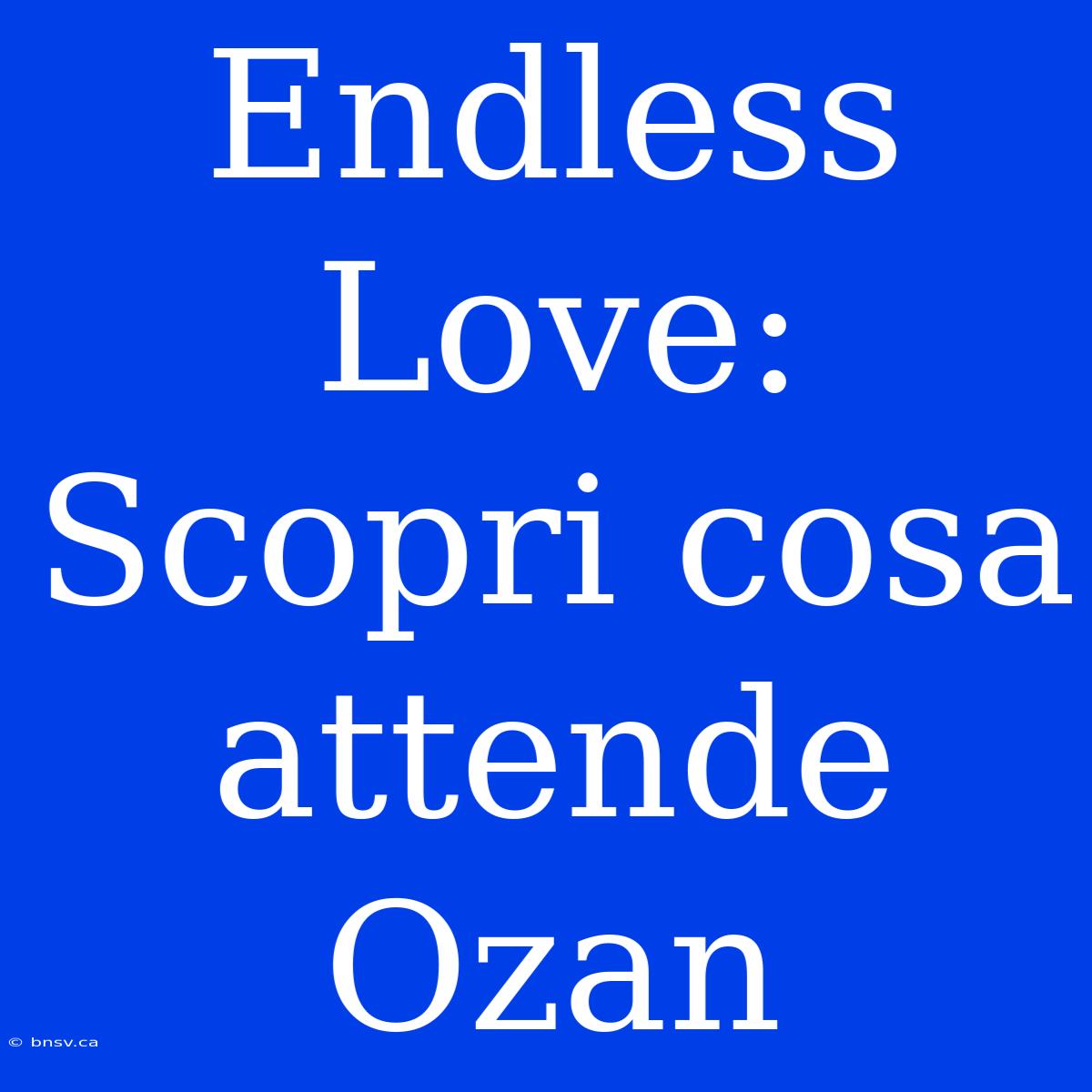 Endless Love: Scopri Cosa Attende Ozan