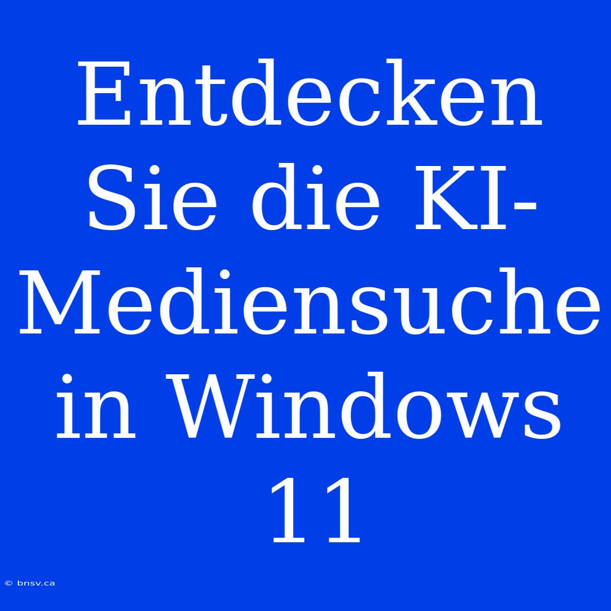 Entdecken Sie Die KI-Mediensuche In Windows 11