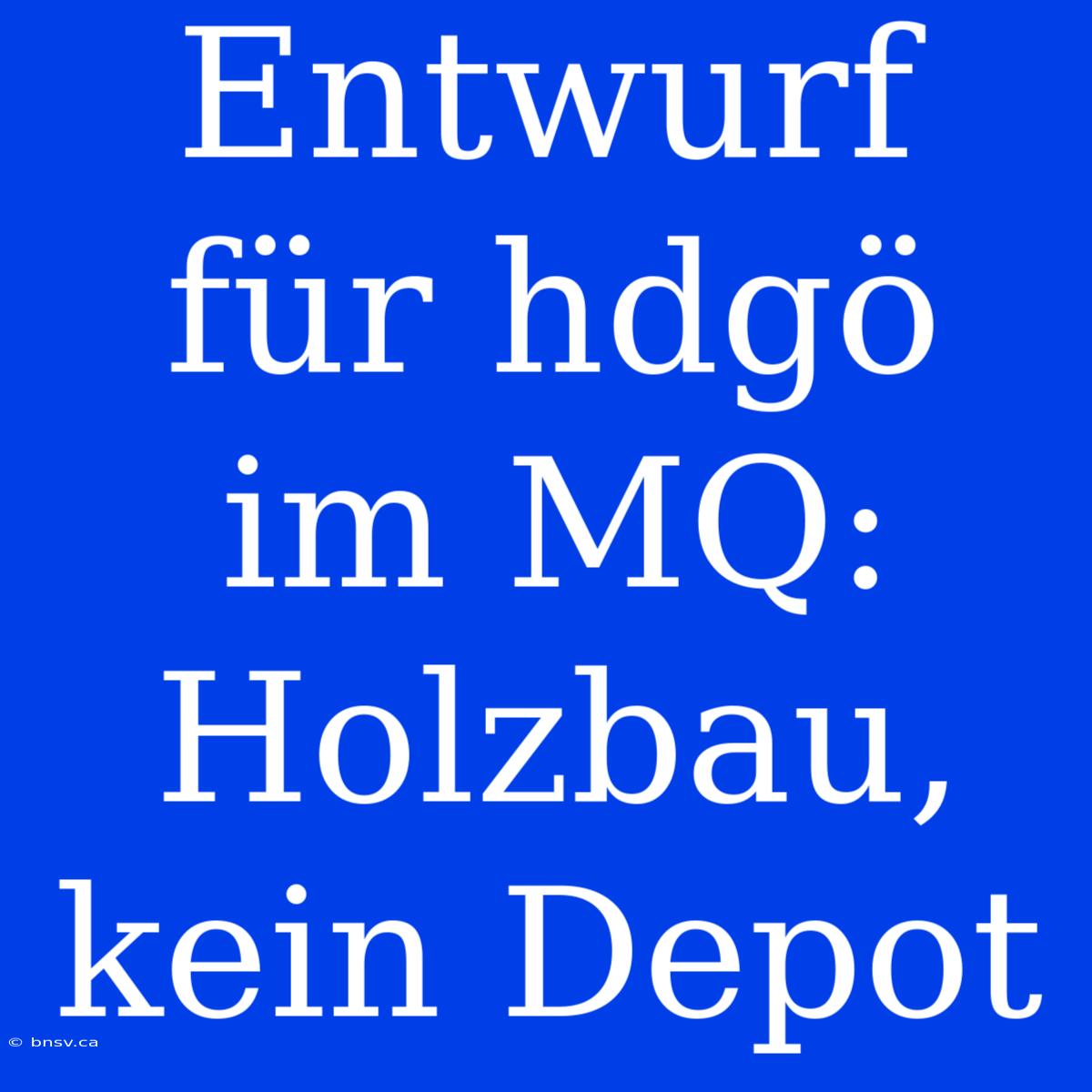 Entwurf Für Hdgö Im MQ: Holzbau, Kein Depot