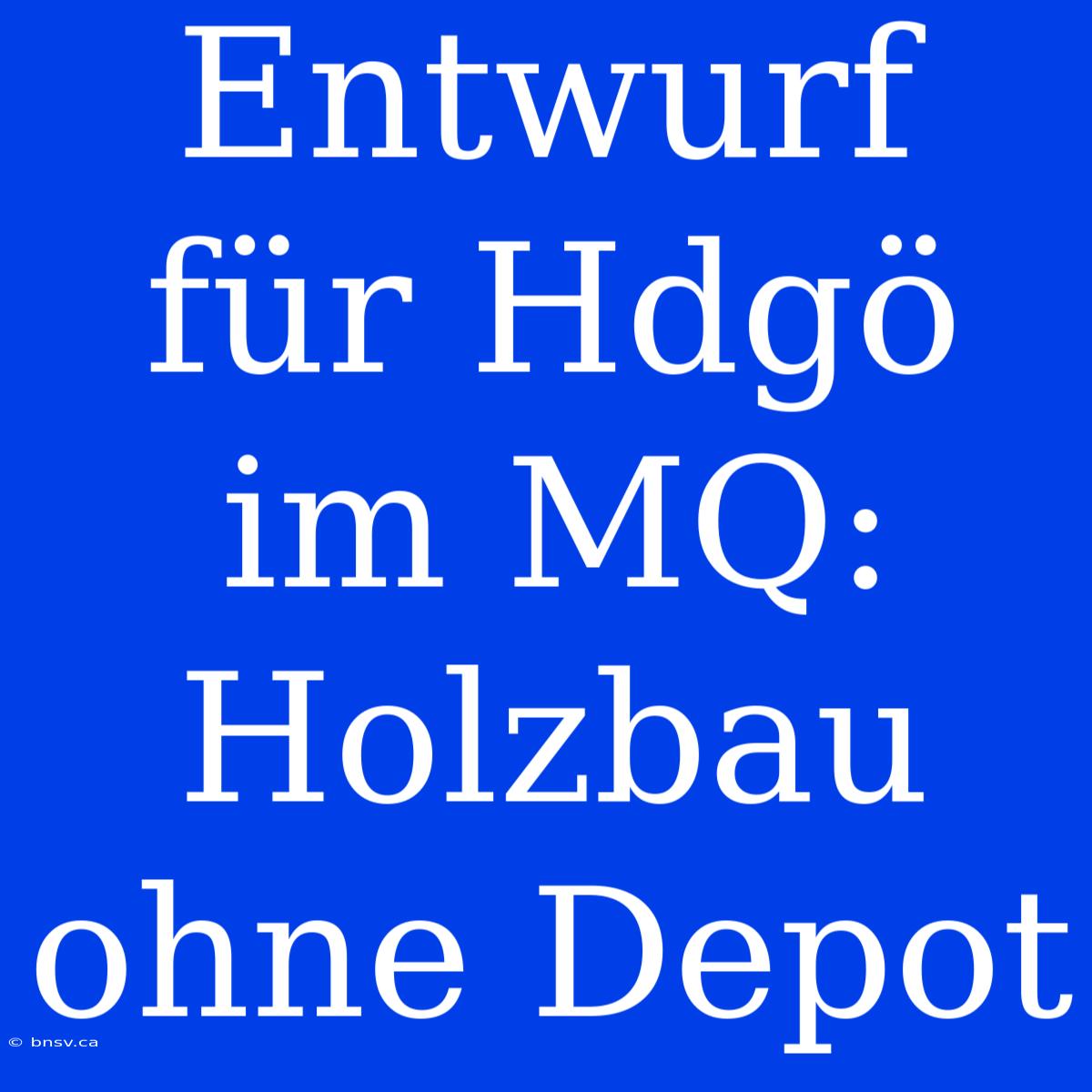 Entwurf Für Hdgö Im MQ: Holzbau Ohne Depot