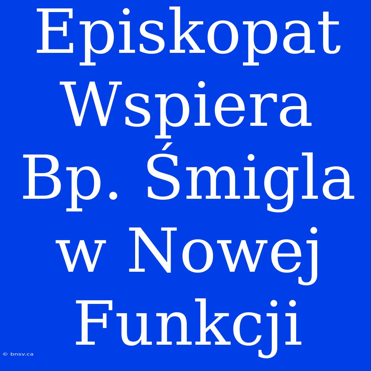 Episkopat Wspiera Bp. Śmigla W Nowej Funkcji