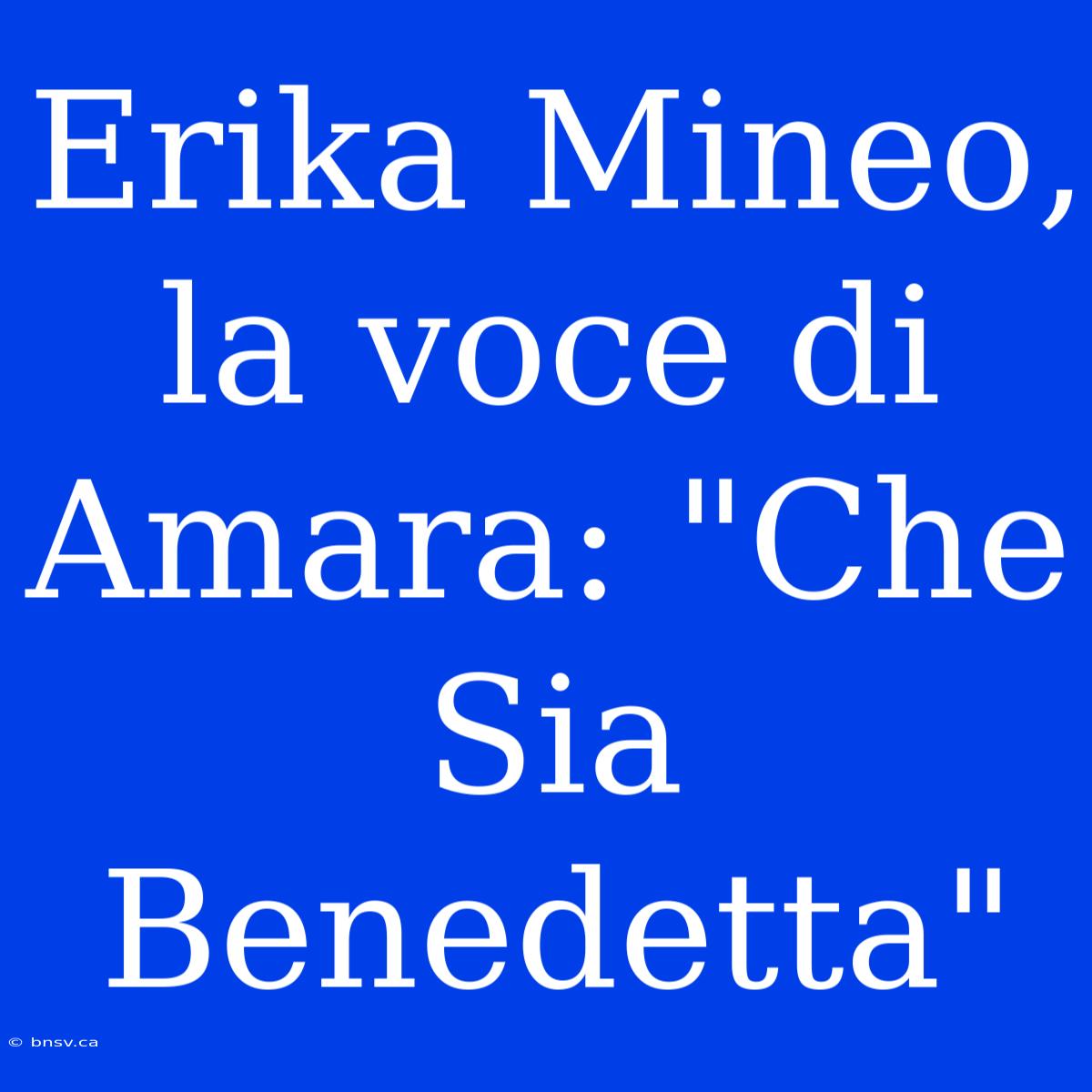 Erika Mineo, La Voce Di Amara: 