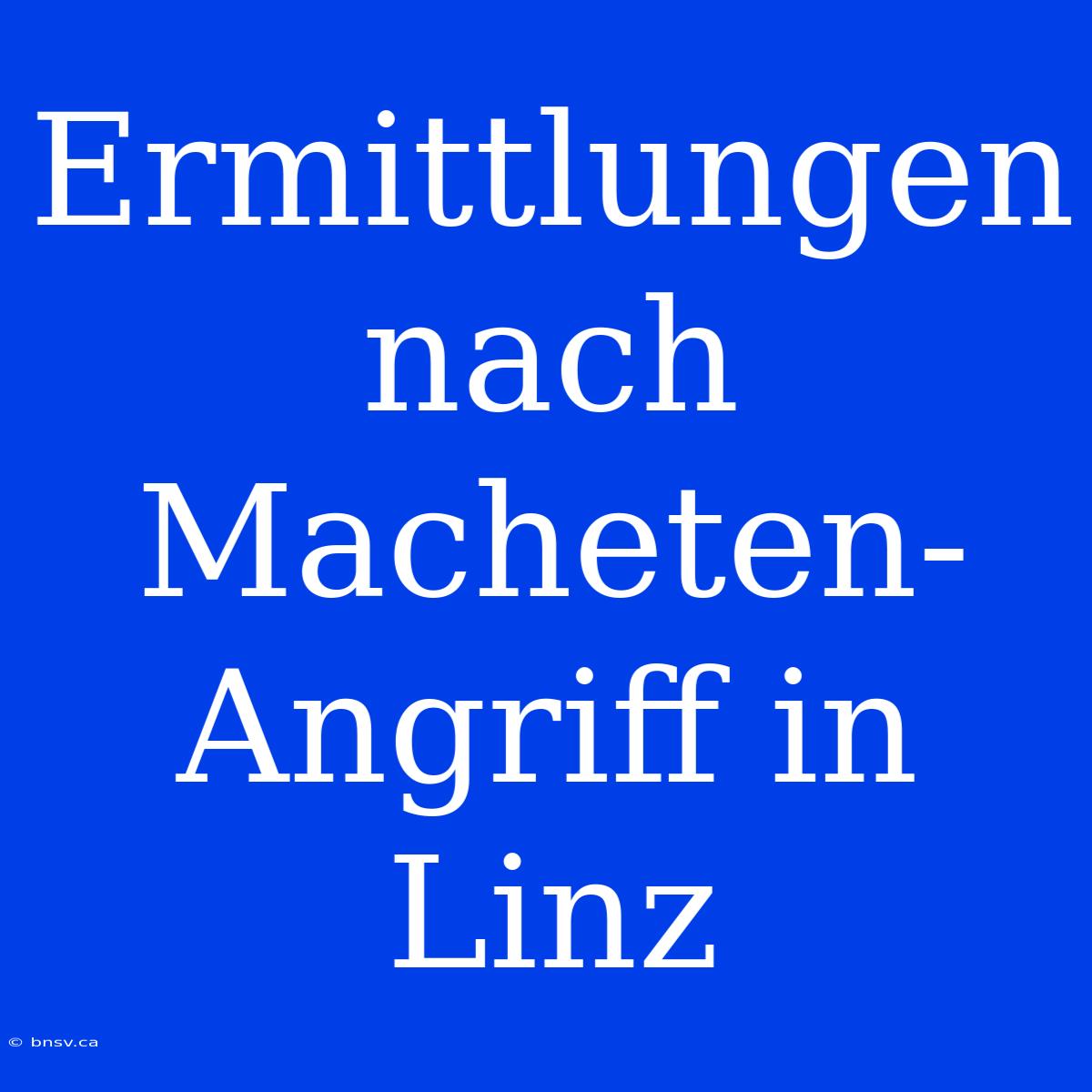 Ermittlungen Nach Macheten-Angriff In Linz