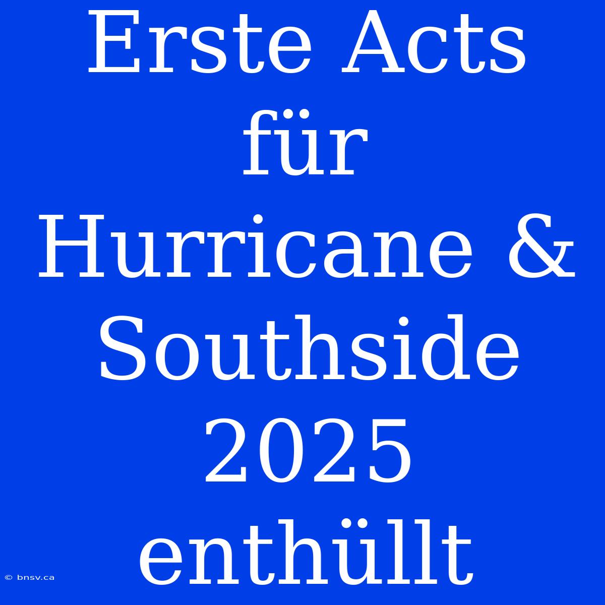 Erste Acts Für Hurricane & Southside 2025 Enthüllt