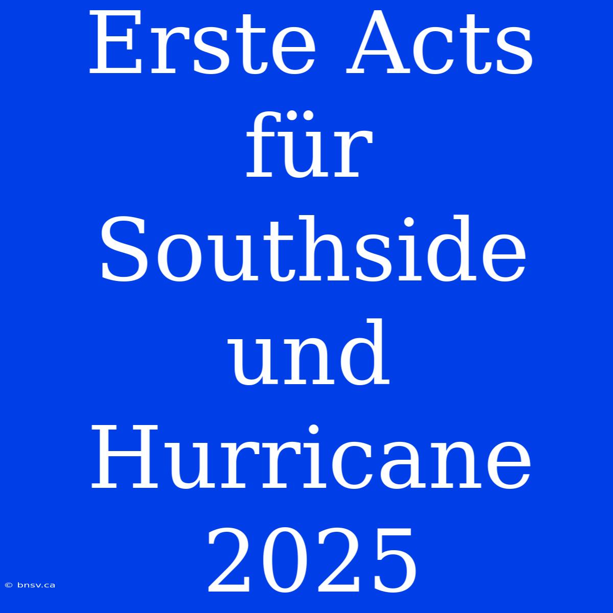 Erste Acts Für Southside Und Hurricane 2025