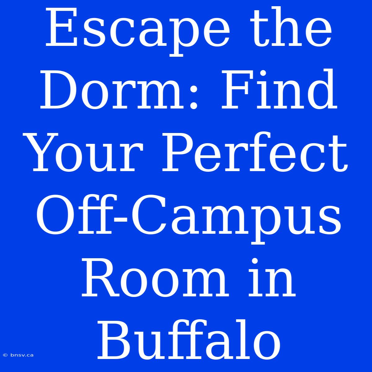 Escape The Dorm: Find Your Perfect Off-Campus Room In Buffalo