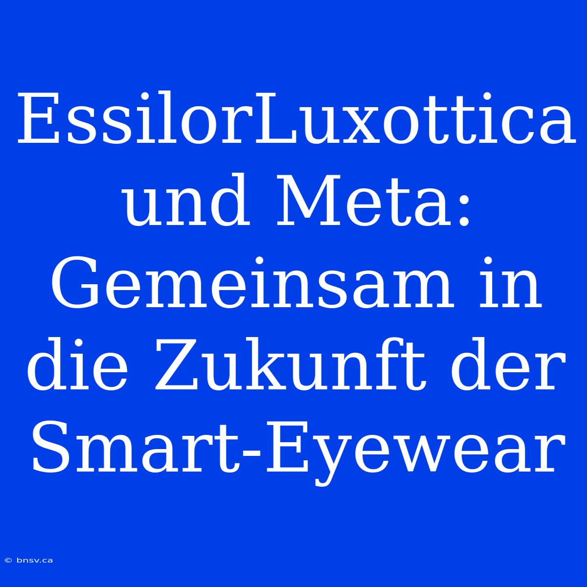 EssilorLuxottica Und Meta: Gemeinsam In Die Zukunft Der Smart-Eyewear