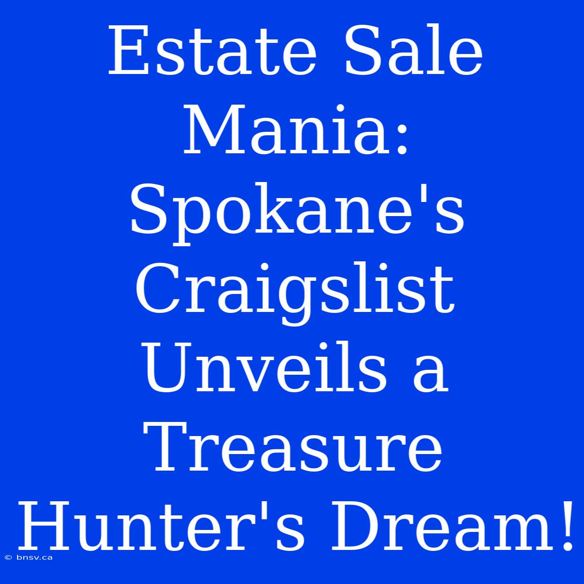 Estate Sale Mania: Spokane's Craigslist Unveils A Treasure Hunter's Dream!