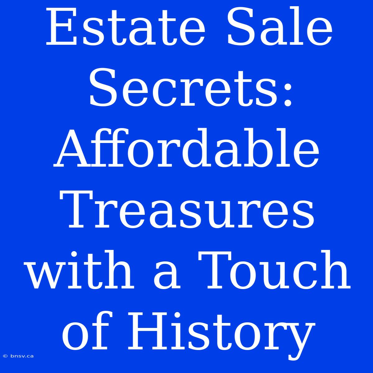 Estate Sale Secrets: Affordable Treasures With A Touch Of History