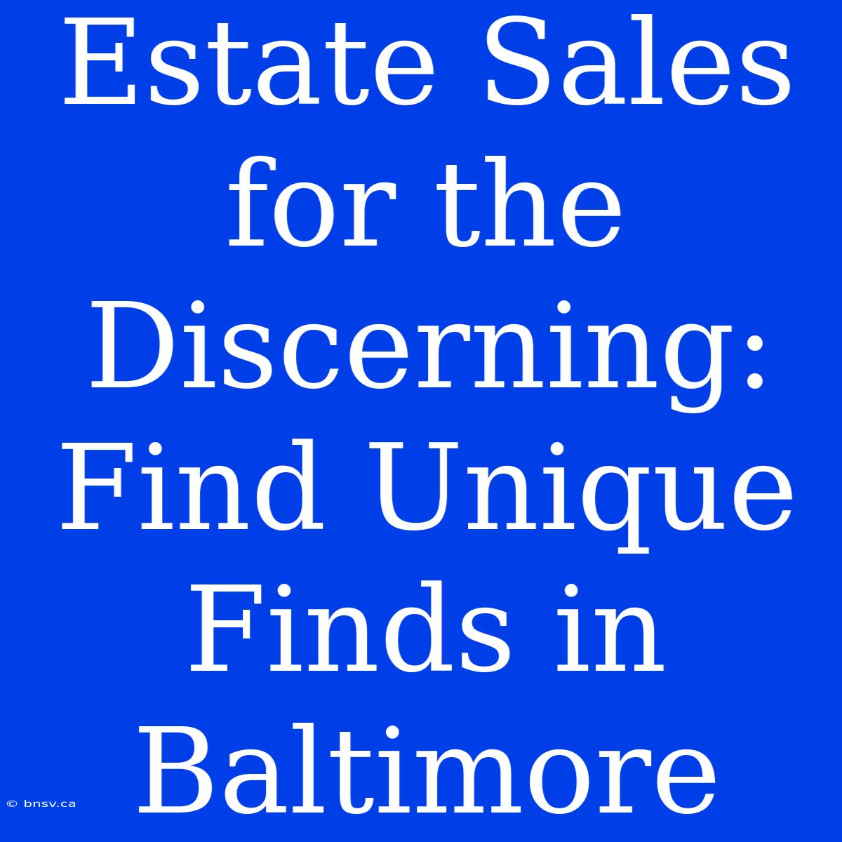 Estate Sales For The Discerning: Find Unique Finds In Baltimore