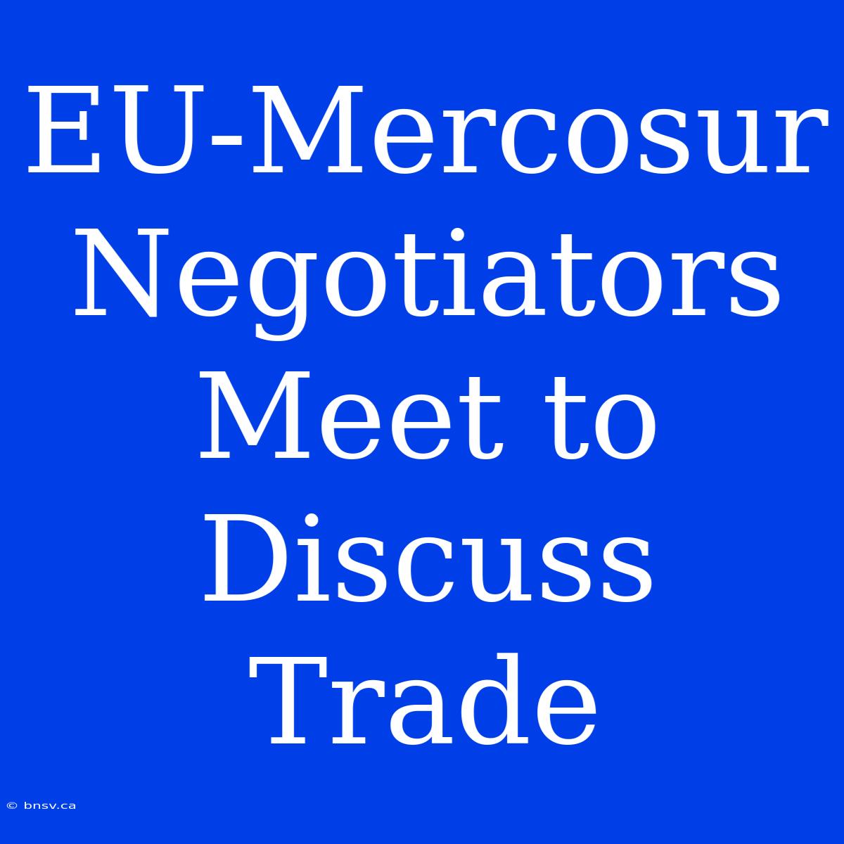 EU-Mercosur Negotiators Meet To Discuss Trade