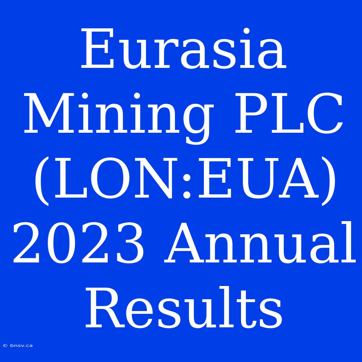 Eurasia Mining PLC (LON:EUA) 2023 Annual Results