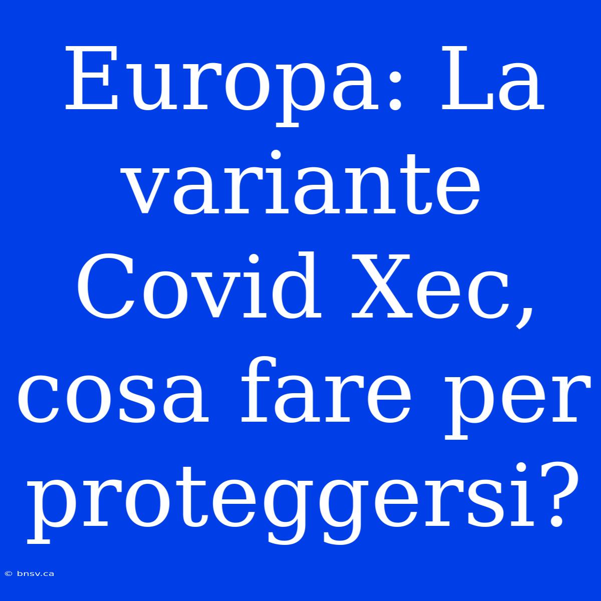 Europa: La Variante Covid Xec, Cosa Fare Per Proteggersi?