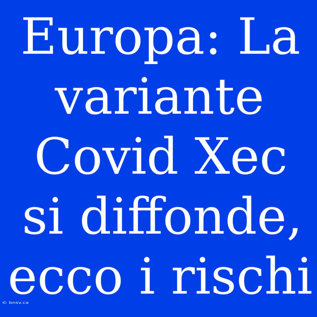 Europa: La Variante Covid Xec Si Diffonde, Ecco I Rischi