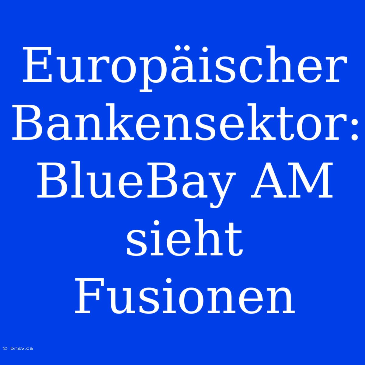 Europäischer Bankensektor: BlueBay AM Sieht Fusionen