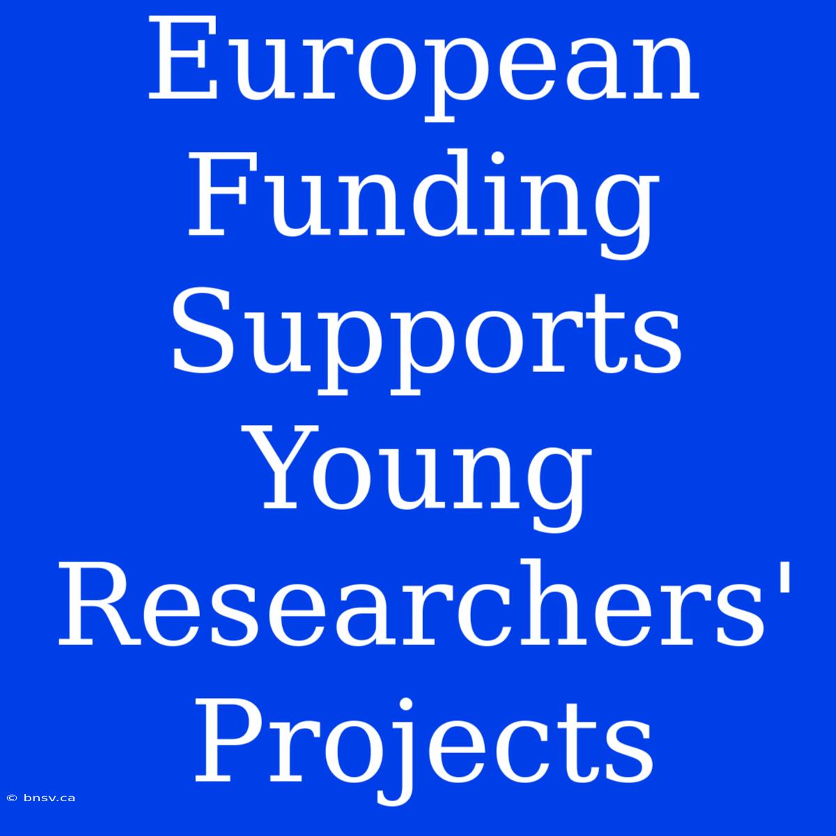 European Funding Supports Young Researchers' Projects