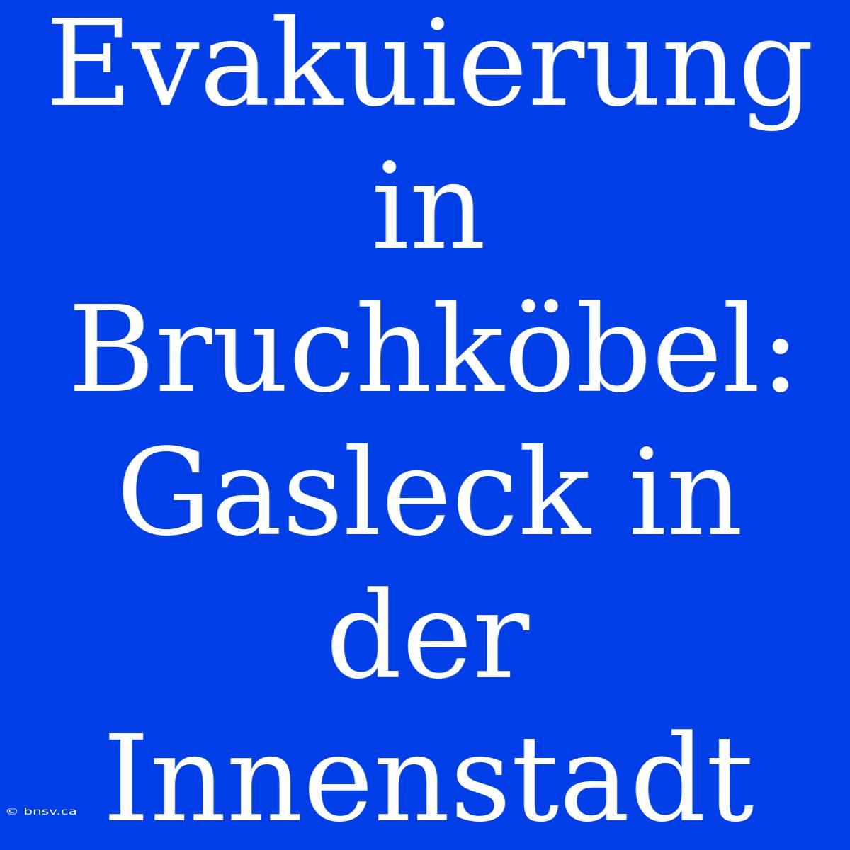 Evakuierung In Bruchköbel: Gasleck In Der Innenstadt