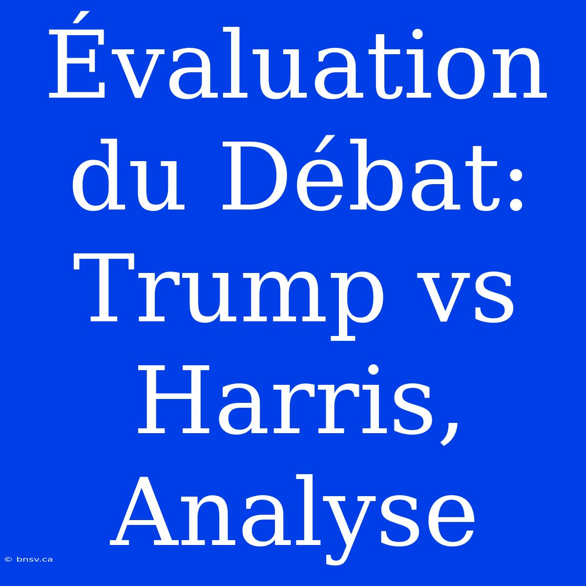 Évaluation Du Débat: Trump Vs Harris, Analyse