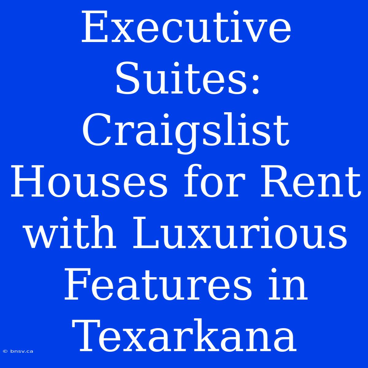 Executive Suites: Craigslist Houses For Rent With Luxurious Features In Texarkana