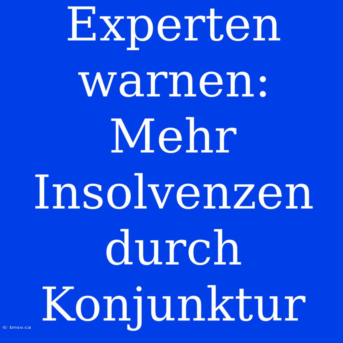 Experten Warnen: Mehr Insolvenzen Durch Konjunktur