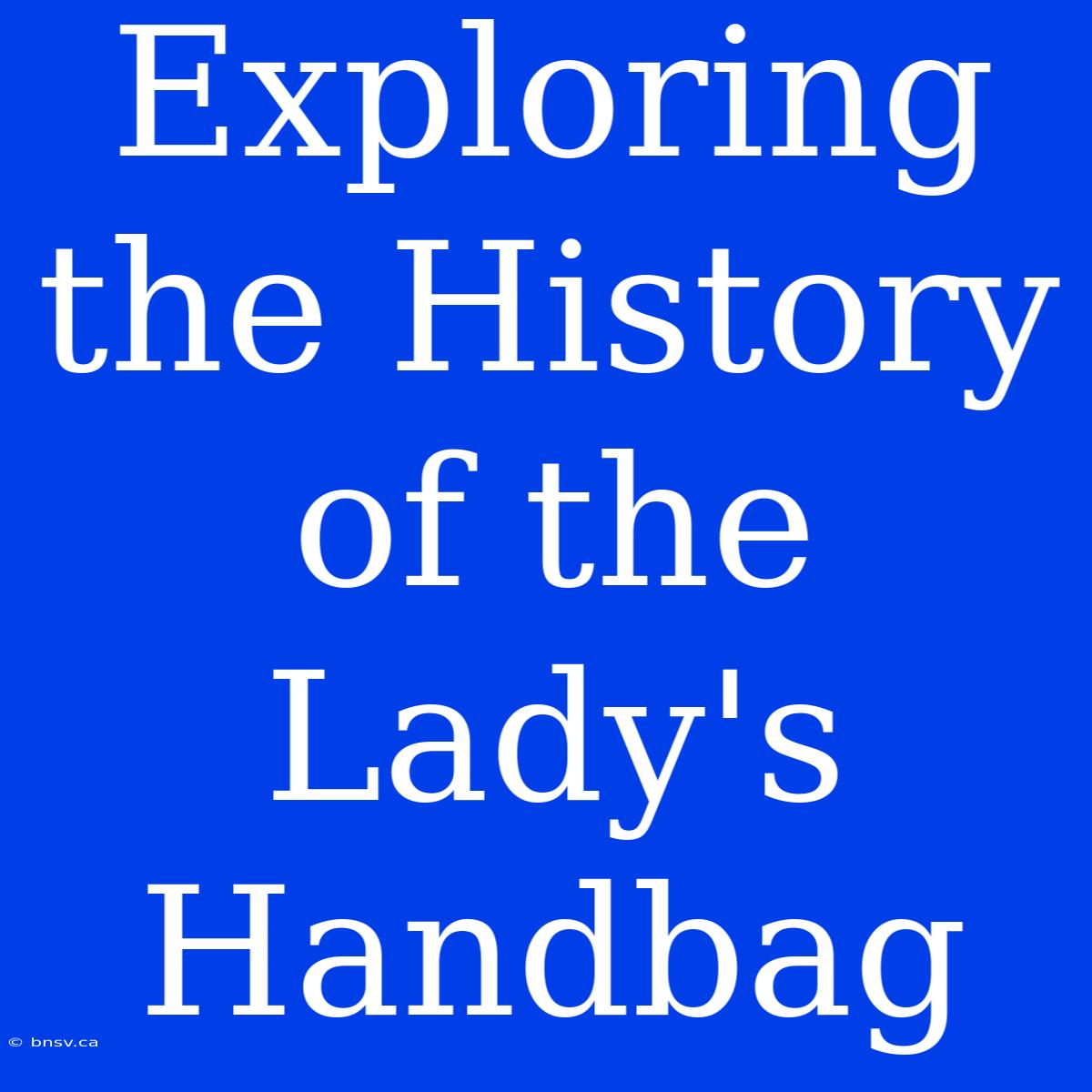 Exploring The History Of The Lady's Handbag