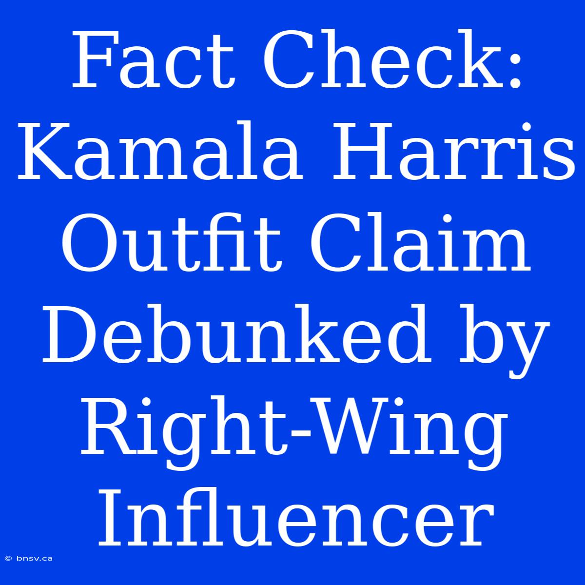 Fact Check: Kamala Harris Outfit Claim Debunked By Right-Wing Influencer