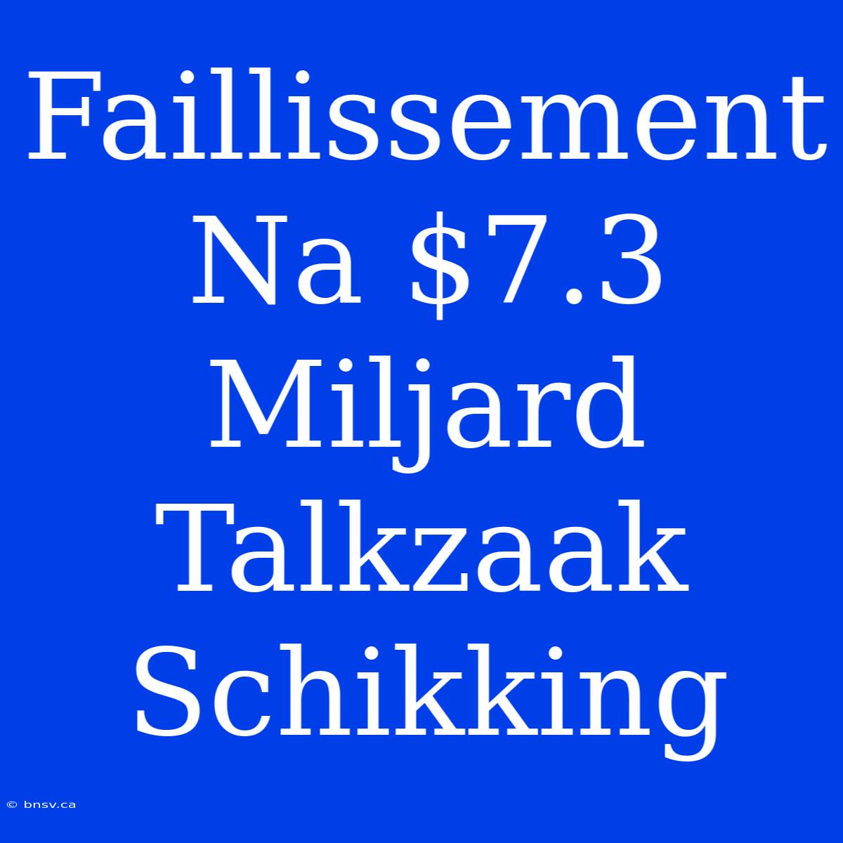 Faillissement Na $7.3 Miljard Talkzaak Schikking