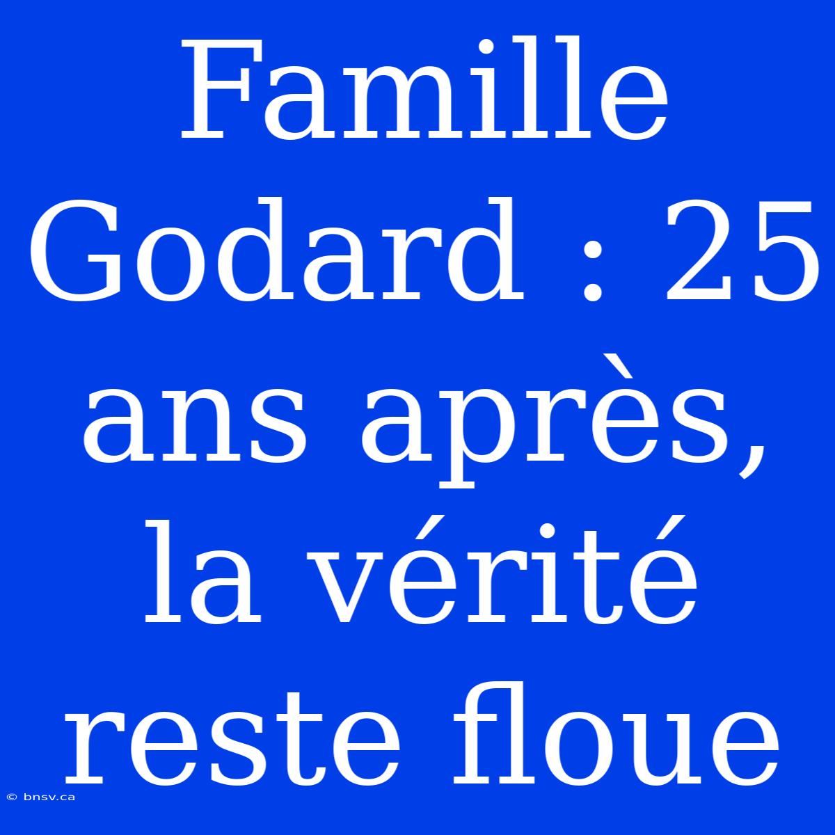 Famille Godard : 25 Ans Après, La Vérité Reste Floue