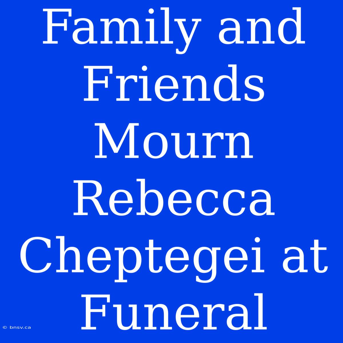 Family And Friends Mourn Rebecca Cheptegei At Funeral