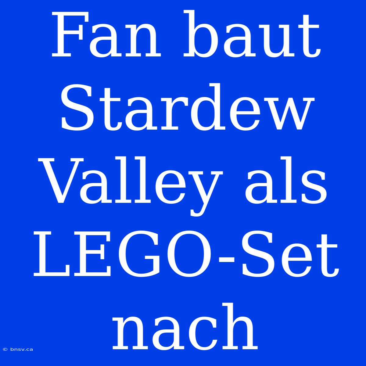 Fan Baut Stardew Valley Als LEGO-Set Nach