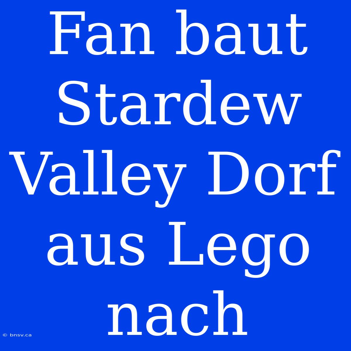 Fan Baut Stardew Valley Dorf Aus Lego Nach