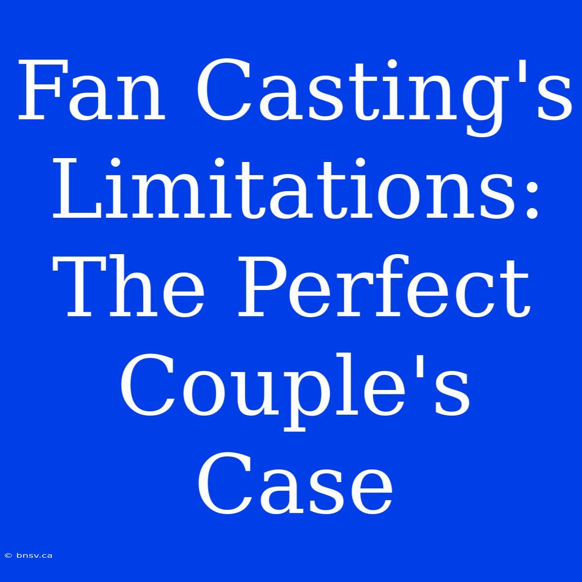 Fan Casting's Limitations: The Perfect Couple's Case