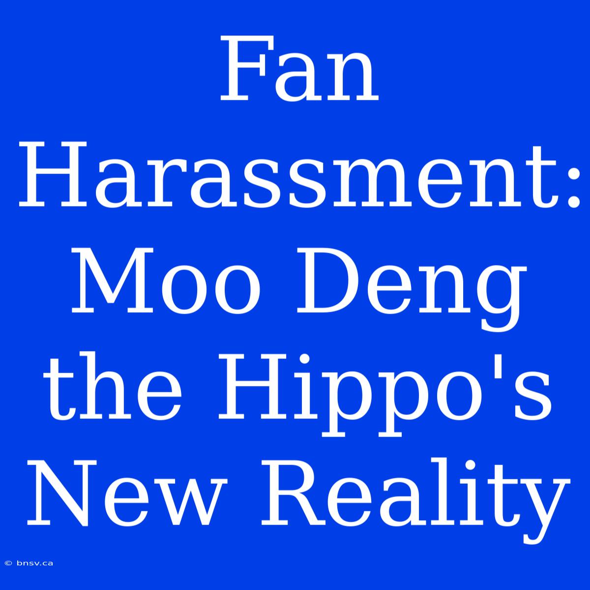 Fan Harassment:  Moo Deng The Hippo's New Reality