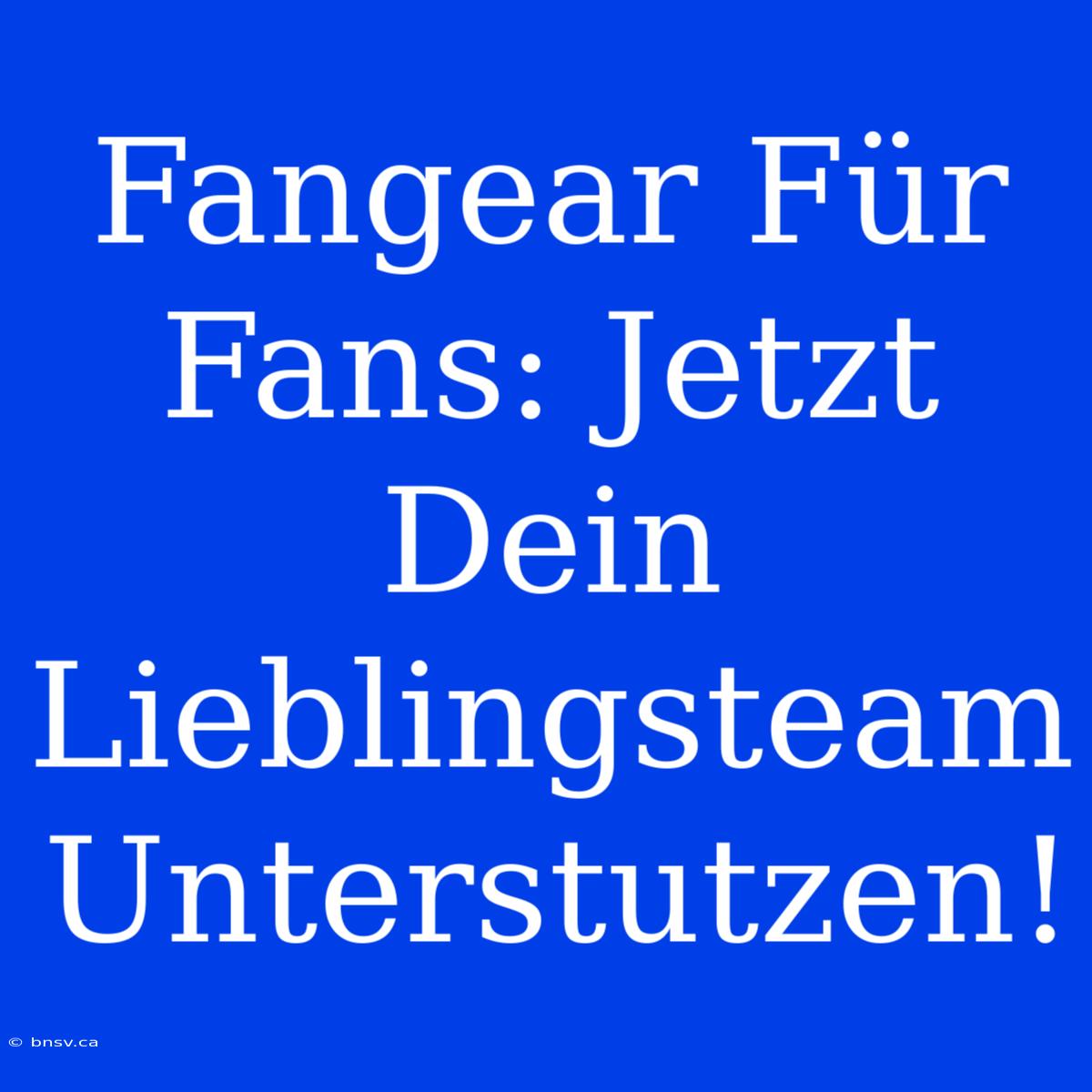 Fangear Für Fans: Jetzt Dein Lieblingsteam Unterstutzen!