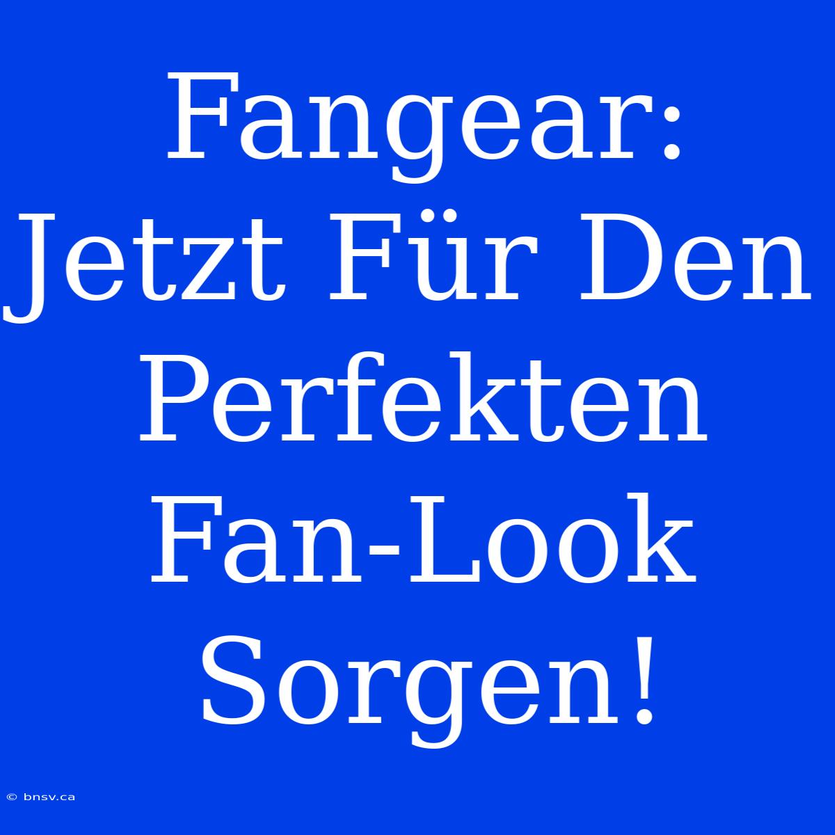 Fangear: Jetzt Für Den Perfekten Fan-Look Sorgen!