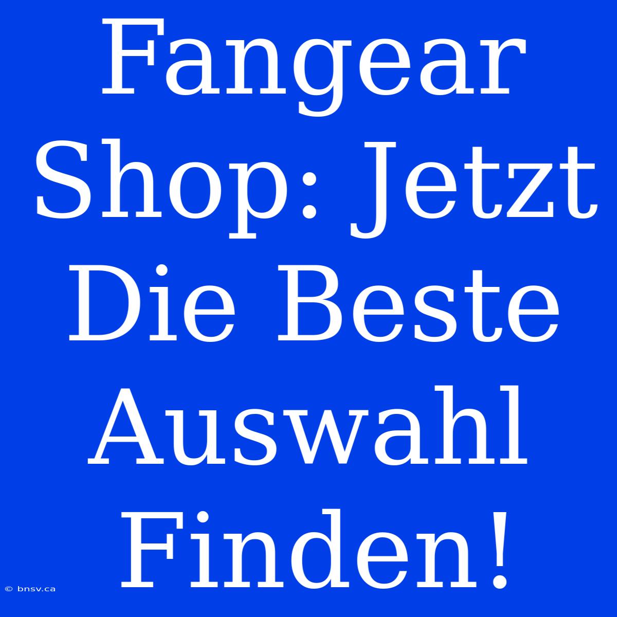 Fangear Shop: Jetzt Die Beste Auswahl Finden!