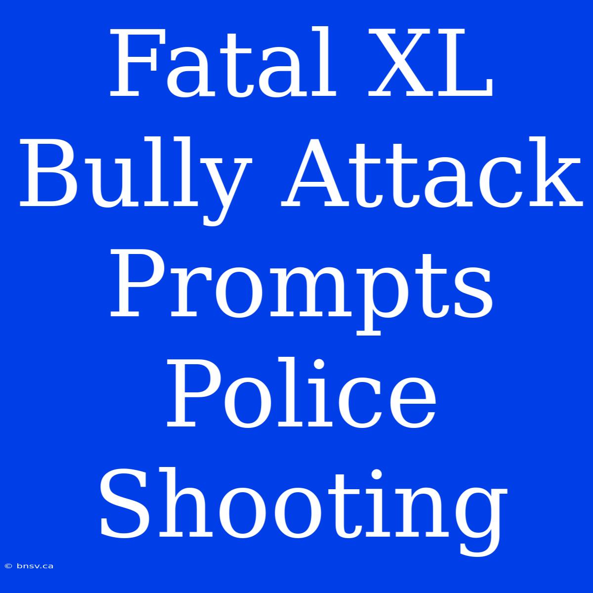 Fatal XL Bully Attack Prompts Police Shooting