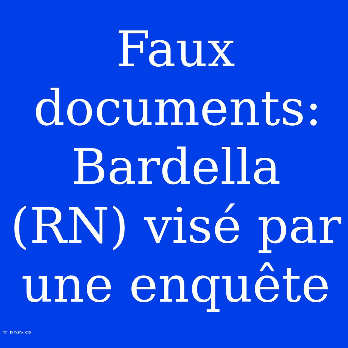 Faux Documents: Bardella (RN) Visé Par Une Enquête