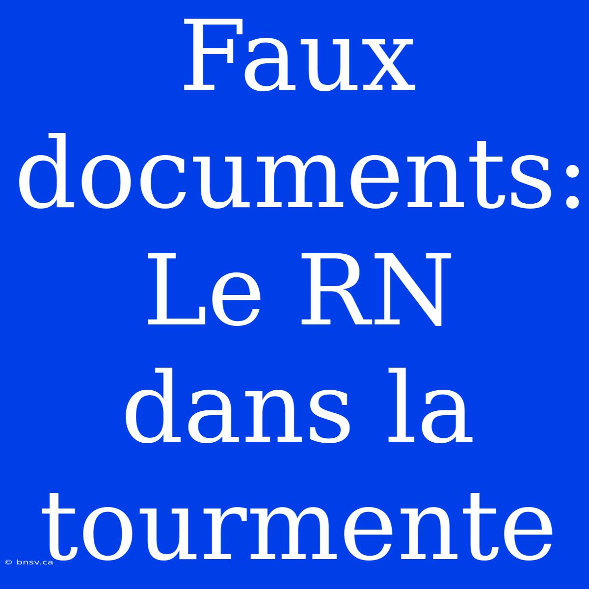 Faux Documents: Le RN Dans La Tourmente