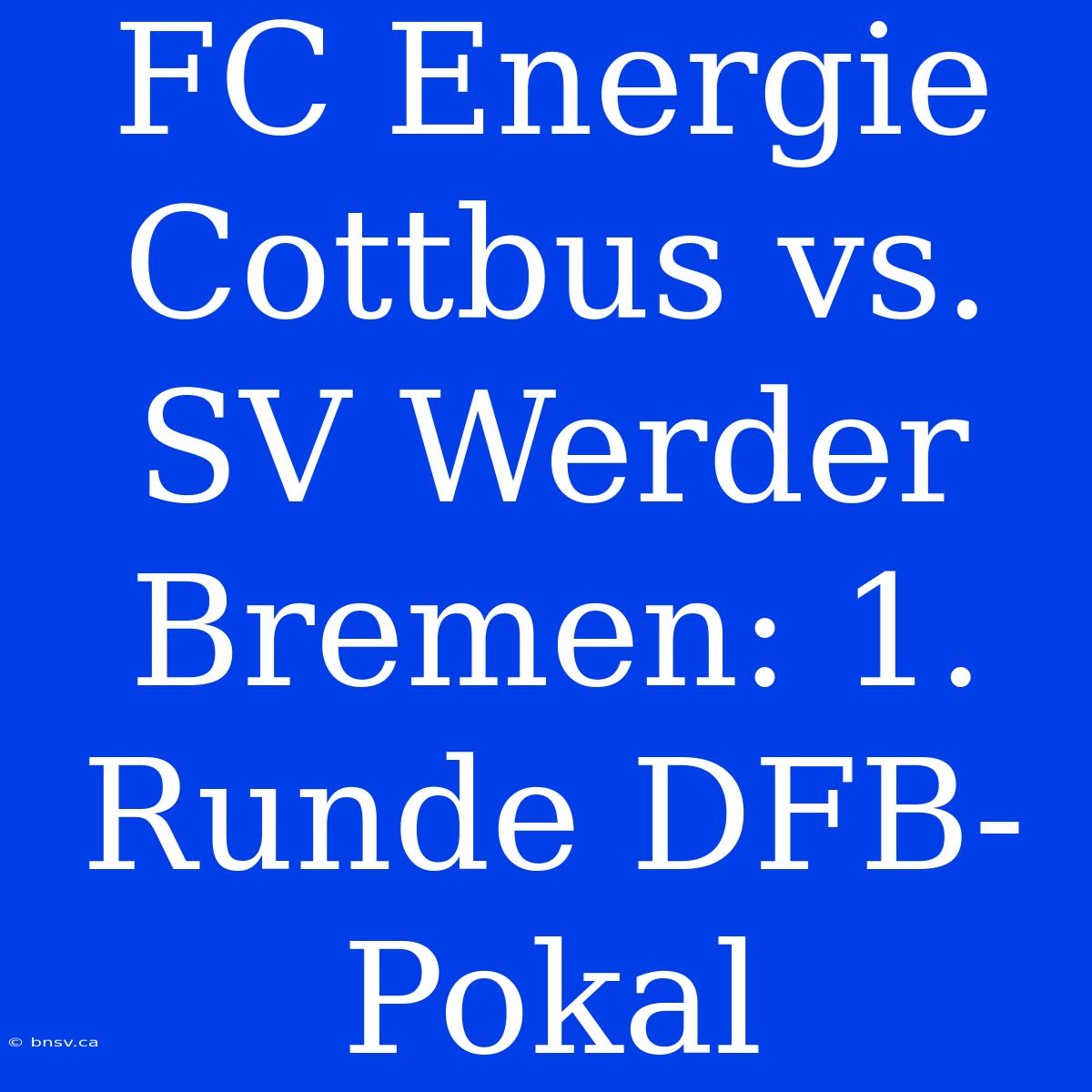 FC Energie Cottbus Vs. SV Werder Bremen: 1. Runde DFB-Pokal