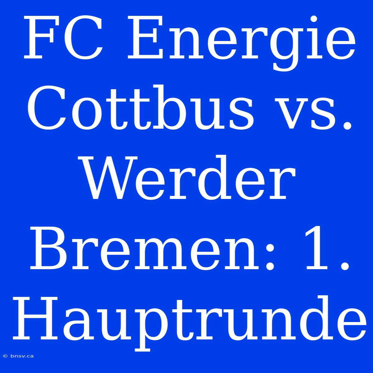 FC Energie Cottbus Vs. Werder Bremen: 1. Hauptrunde