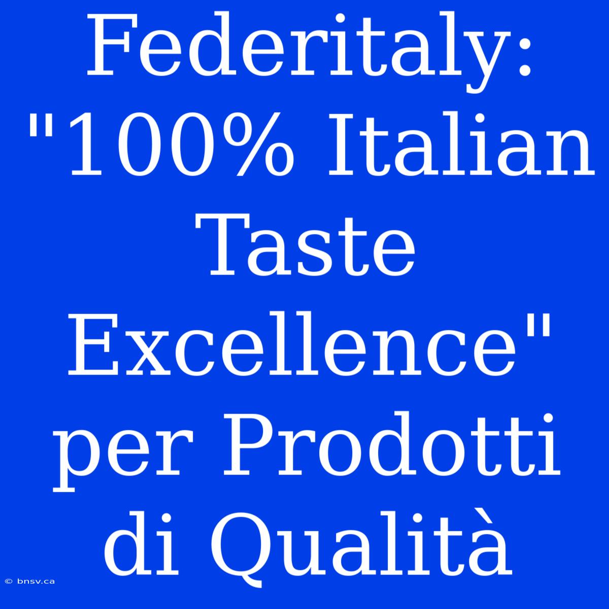 Federitaly: 