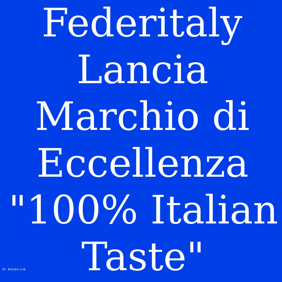 Federitaly Lancia Marchio Di Eccellenza 