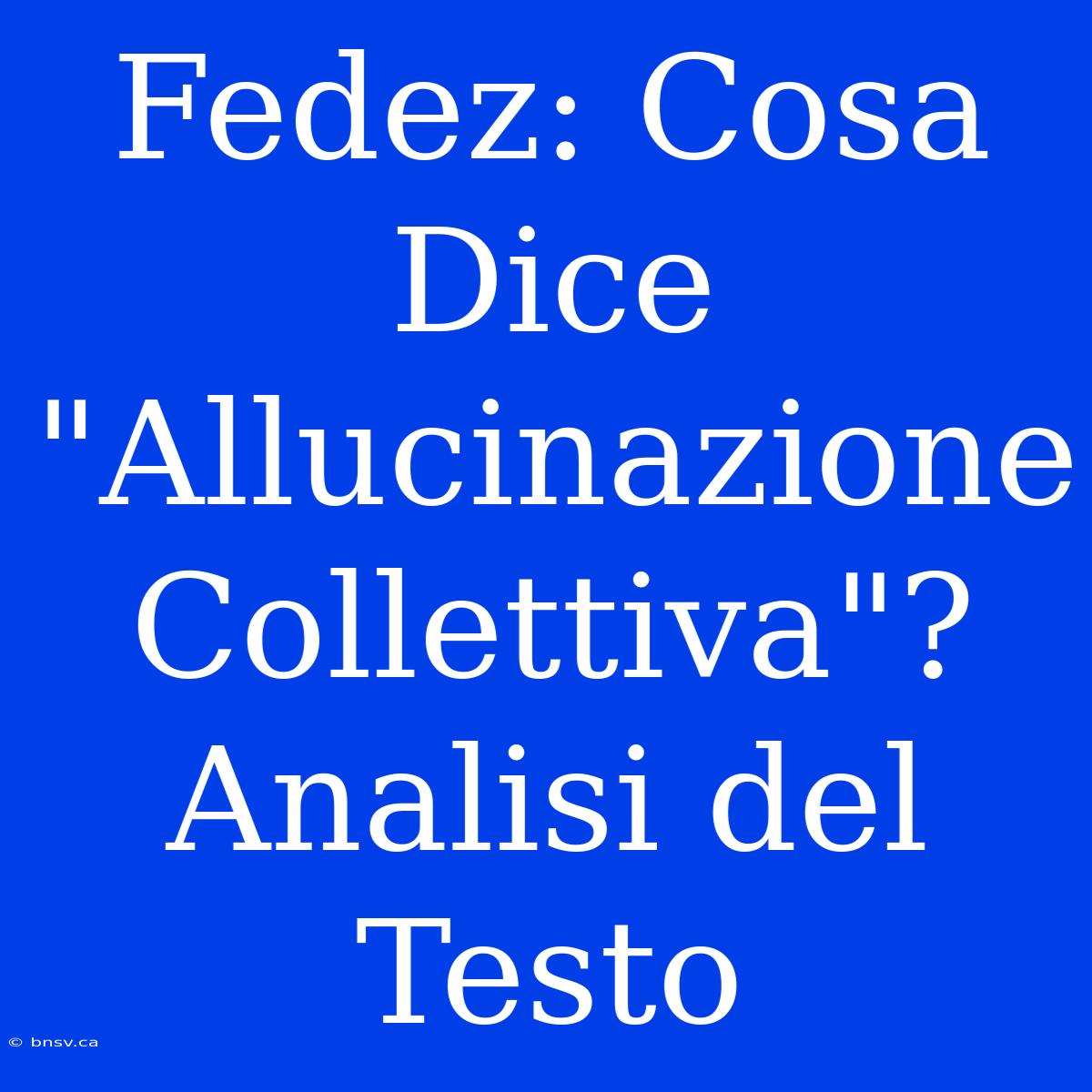 Fedez: Cosa Dice 