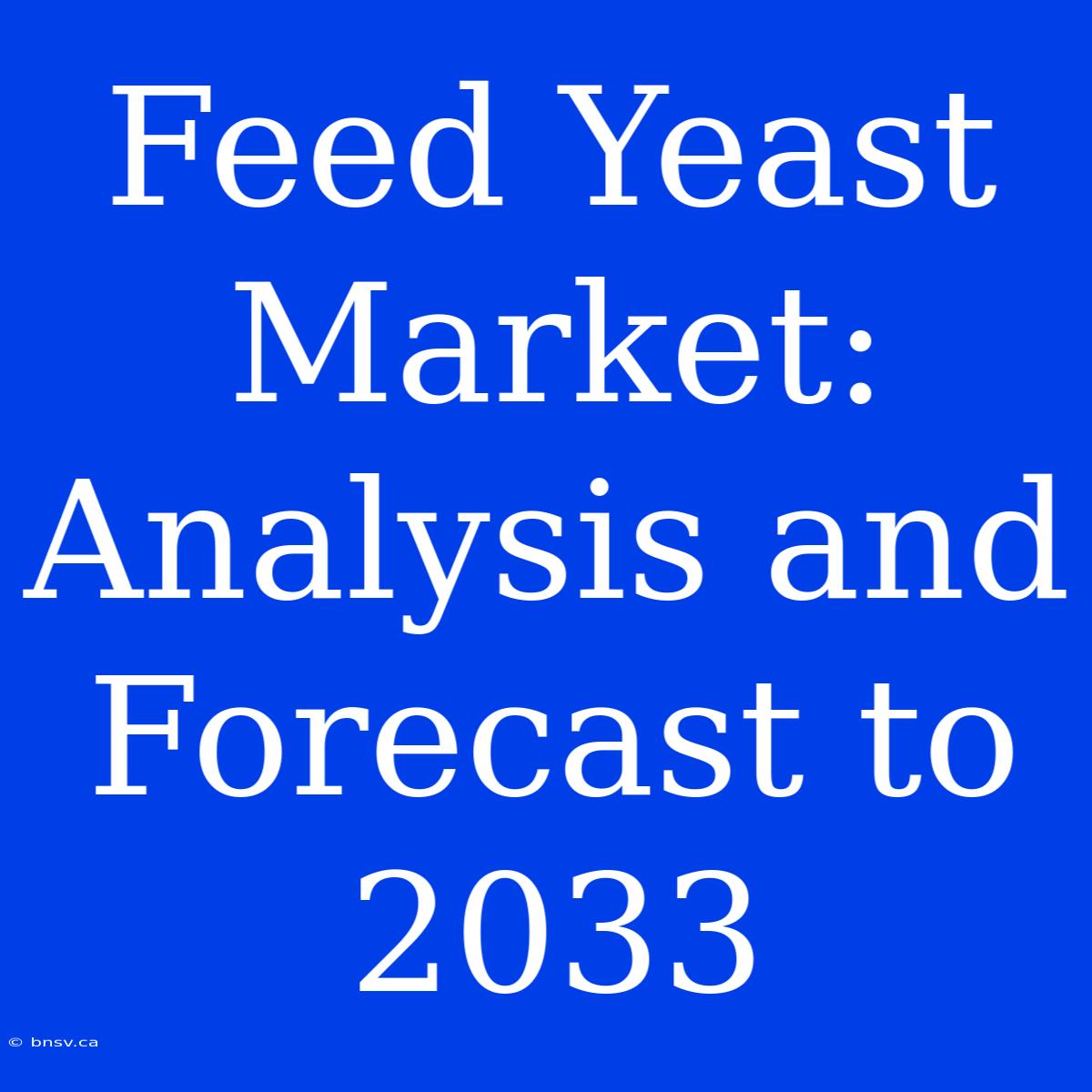 Feed Yeast Market: Analysis And Forecast To 2033