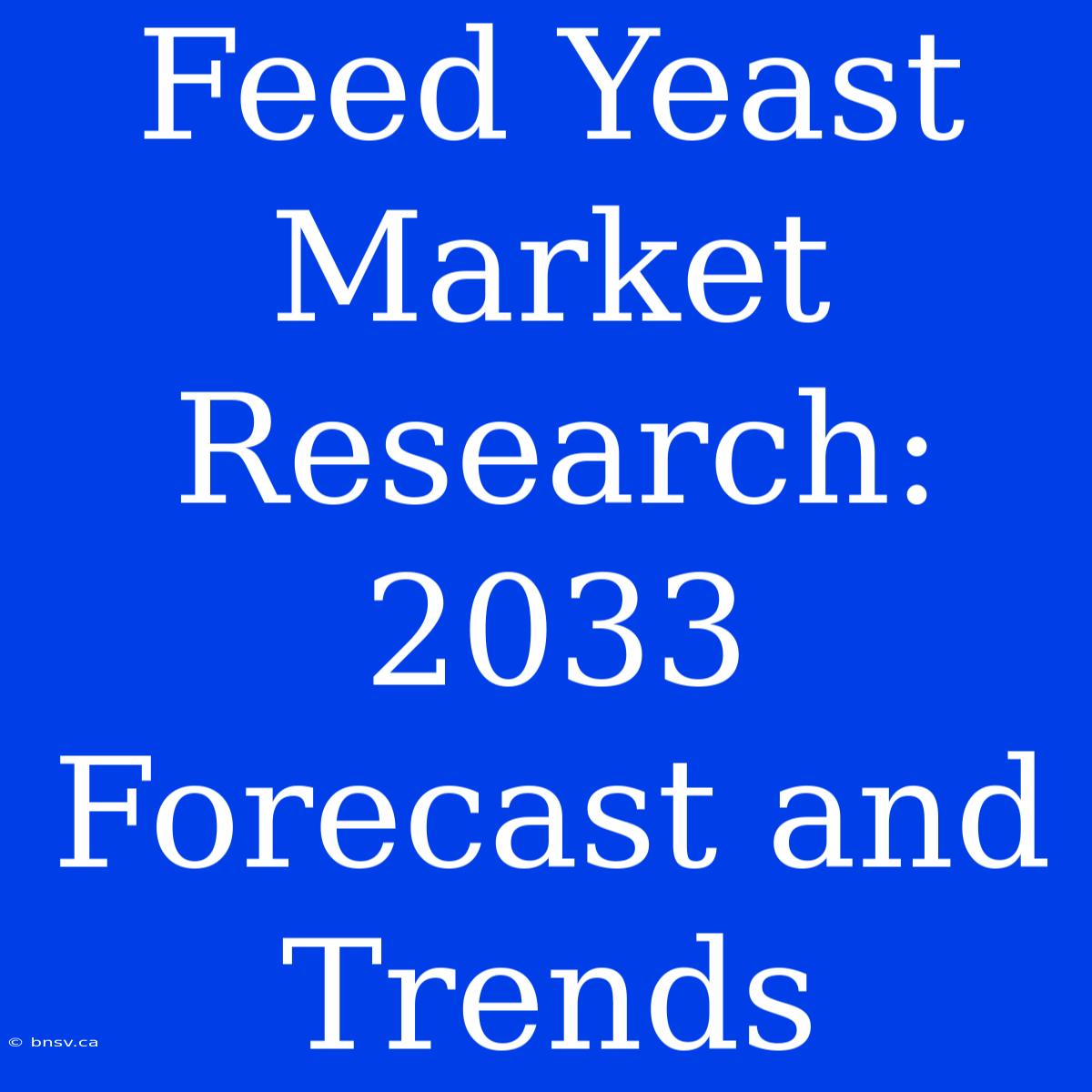 Feed Yeast Market Research: 2033 Forecast And Trends