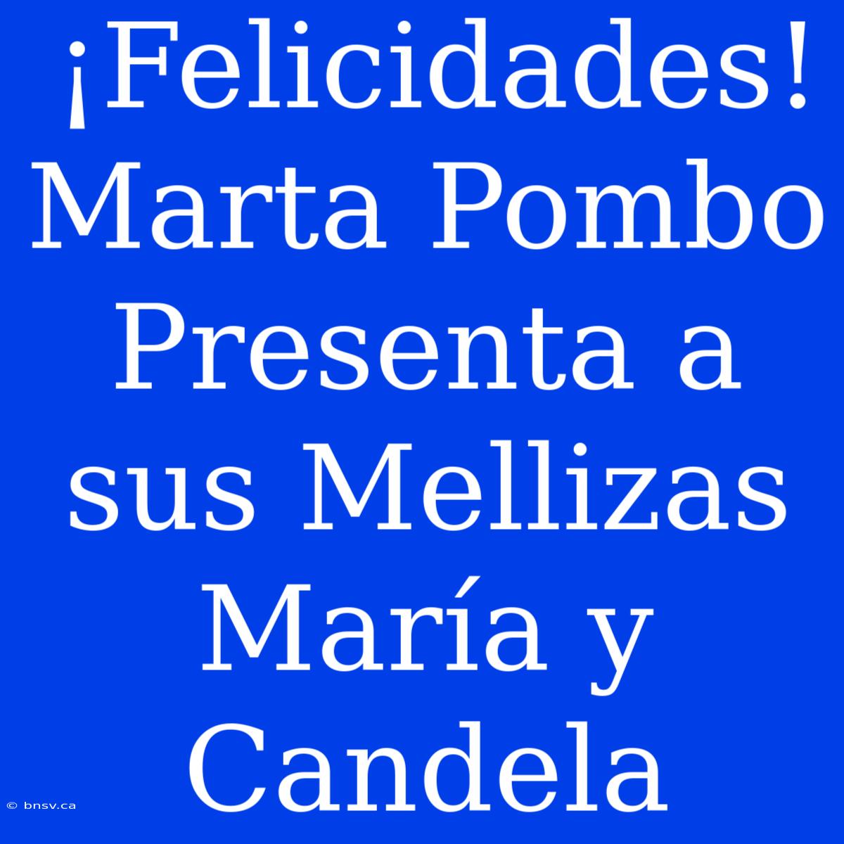 ¡Felicidades! Marta Pombo Presenta A Sus Mellizas María Y Candela