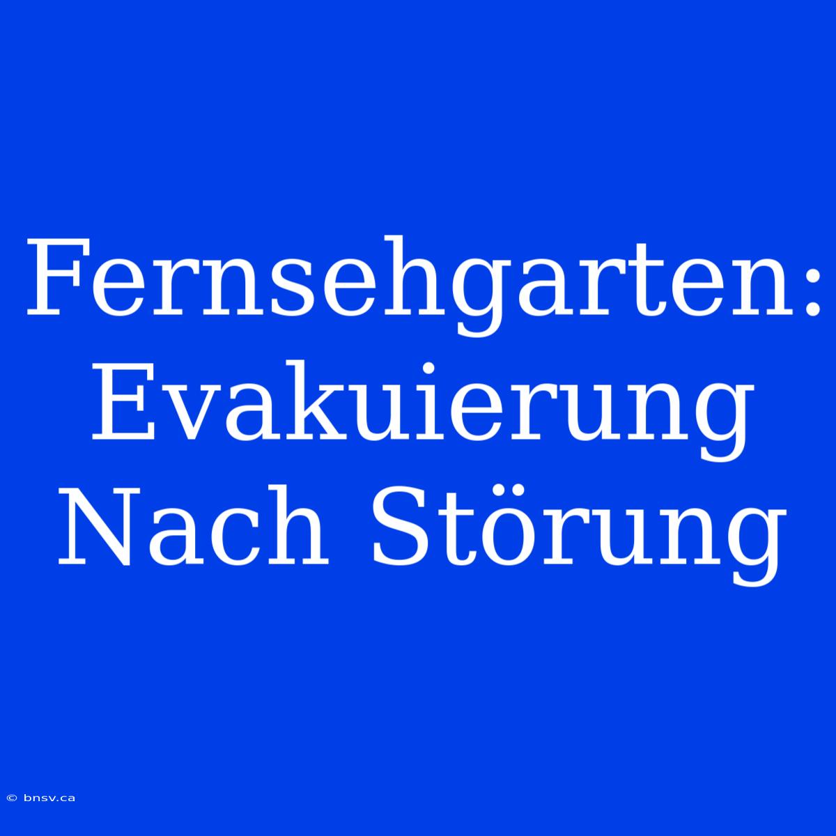 Fernsehgarten: Evakuierung Nach Störung