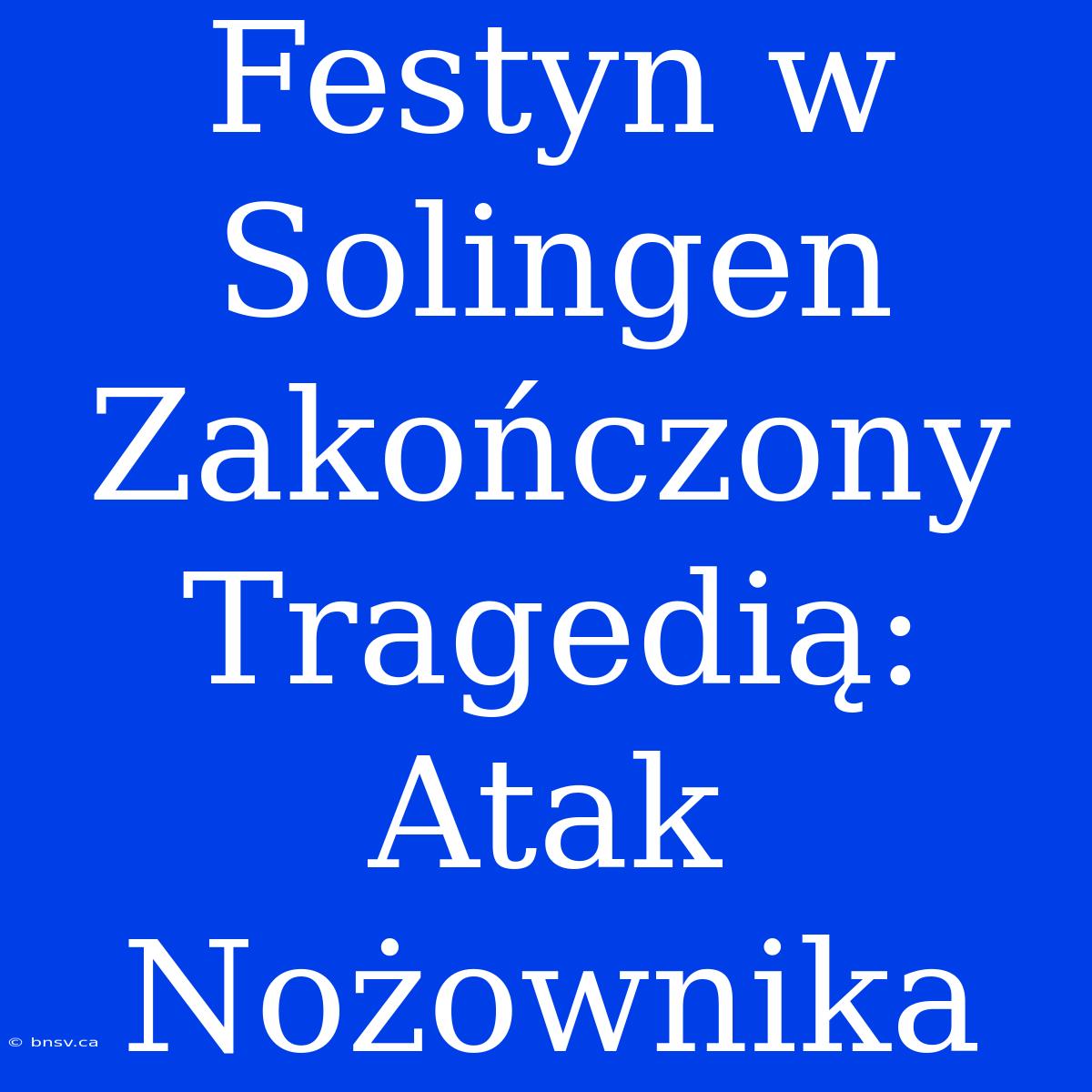 Festyn W Solingen Zakończony Tragedią: Atak Nożownika