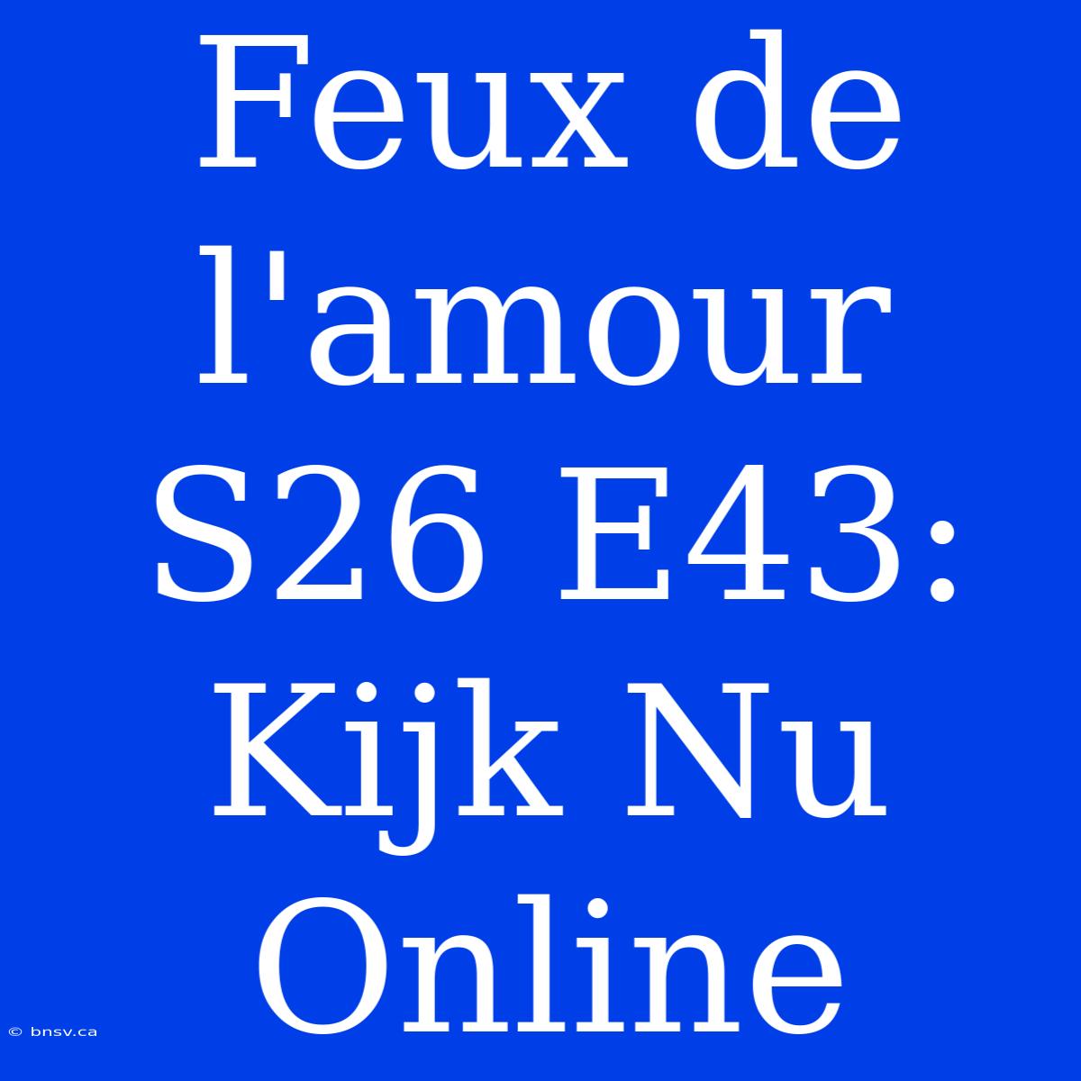 Feux De L'amour S26 E43: Kijk Nu Online